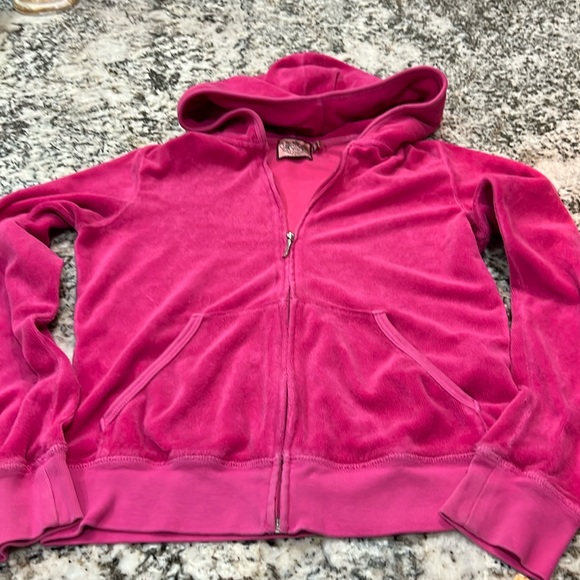Vintage Y2K Juicy Couture Jacket Pink Hoodie Terry Cloth Med Her Majesty Crown - Picture 2 of 8